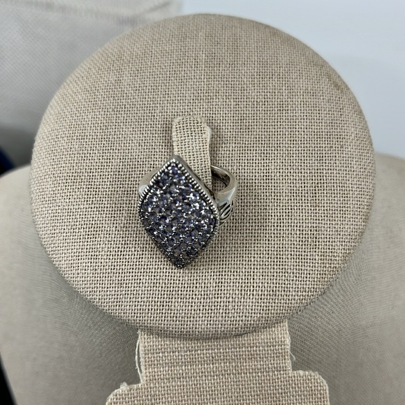 Vintage Estate 925 Sterling Silver Amethyst Statement Ring - Size 7 - Picture 7 of 17